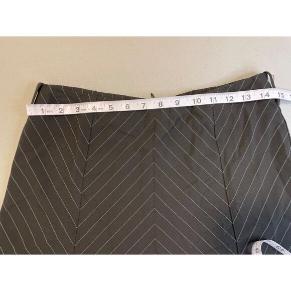 INC International Concepts Black Pinstripe Patterned A Line Short Skirt Sz 6 - Picture 4 of 8